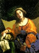 Bernardo Cavallino judit med holofernes huvud oil painting on canvas